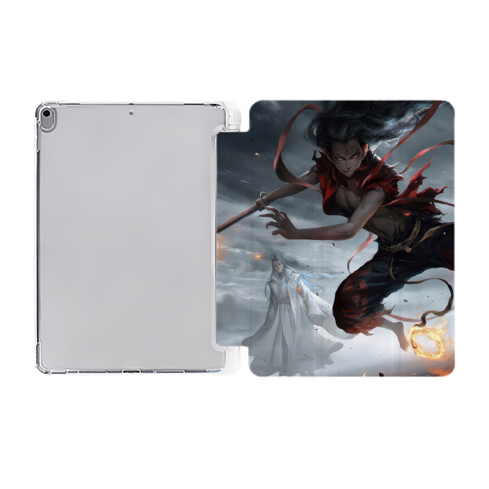 （画像用） Ne Zha 2 ナタ 魔童の大暴れ IPad ケース ペン収納付き 三つ折りスタンド PUレザー×シリコン 対応機種9.5/10.5/10.9インチ